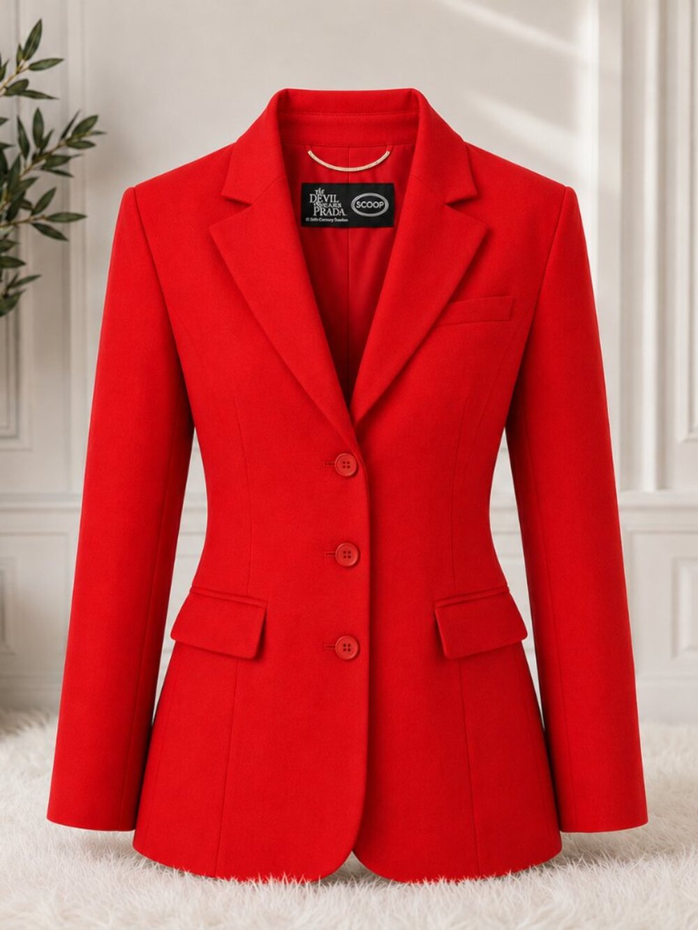 NWT Devil Wears Prada Scoop Collection Red Single-Breasted Blazer
